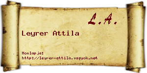 Leyrer Attila névjegykártya